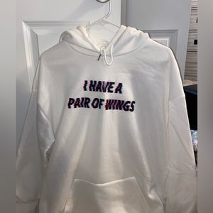 SHEIN white oversized hoodie